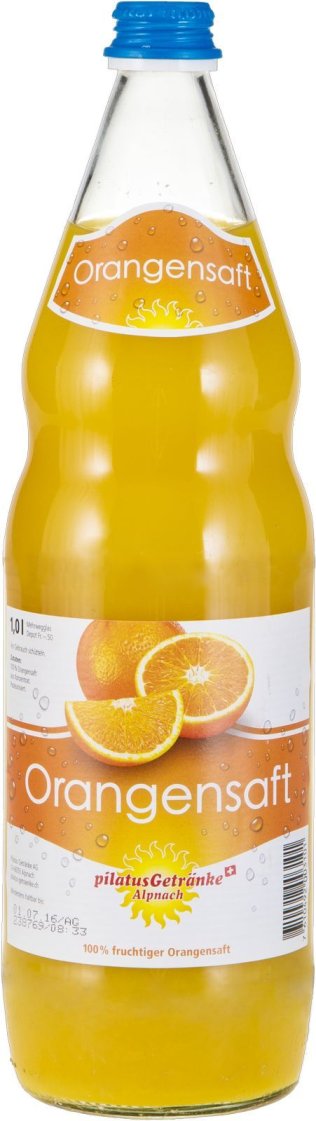 Pilatus Orangensaft 100% 12x1L Glas MW